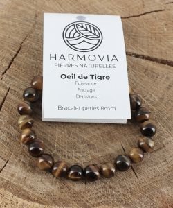 Bracelet Oeil de Tigre perles 8mm